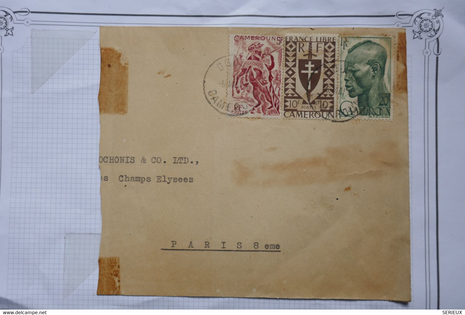 BE14  CAMEROUN   LETTRE RECOM.  1947 DOUALA  A PARIS FRANCE ++ +AFFRANCH. INTERESSANT - Cartas & Documentos