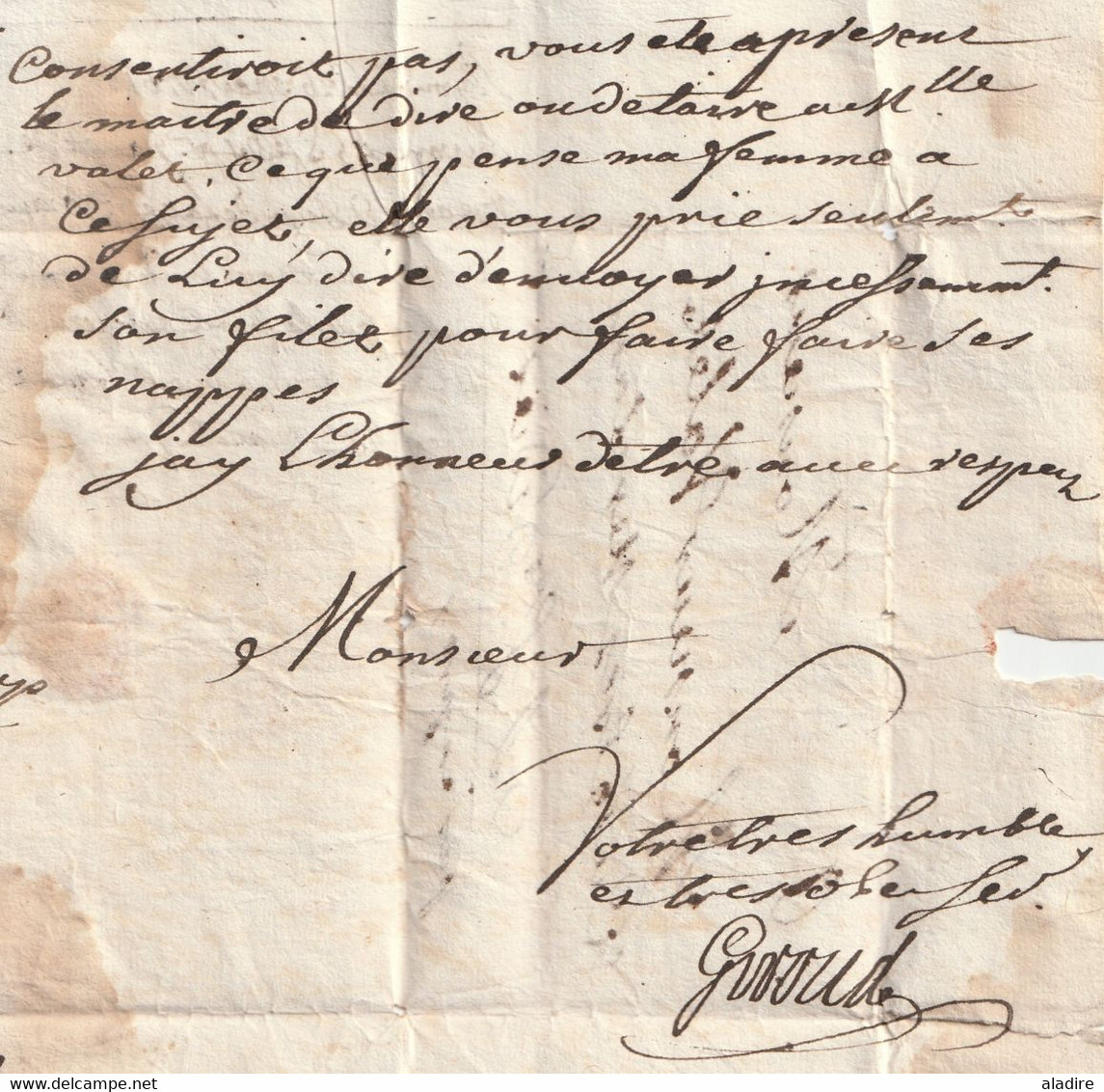 1761 - PAR EXPRES - Lettre pliée avec corresp de 3 pages de Grenoble vers Saint Didier, Isère ?