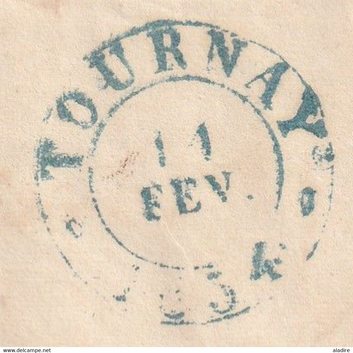 1834 - Enveloppe pliée de PARIS (dateur) vers Tournay Tournai puis Mons, Belgique - taxe 35 !!!