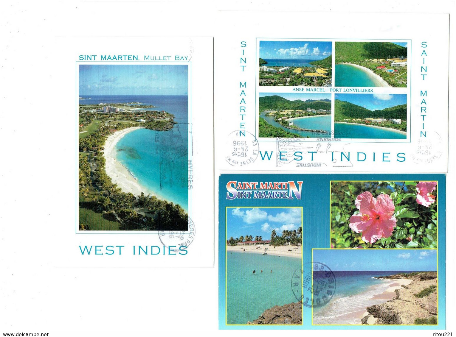 Lot 3 Cpm - St Maarten - Saint Martin - Mullet Bay ANSE MARCEL PORT LONVILLIERS - Saint Martin