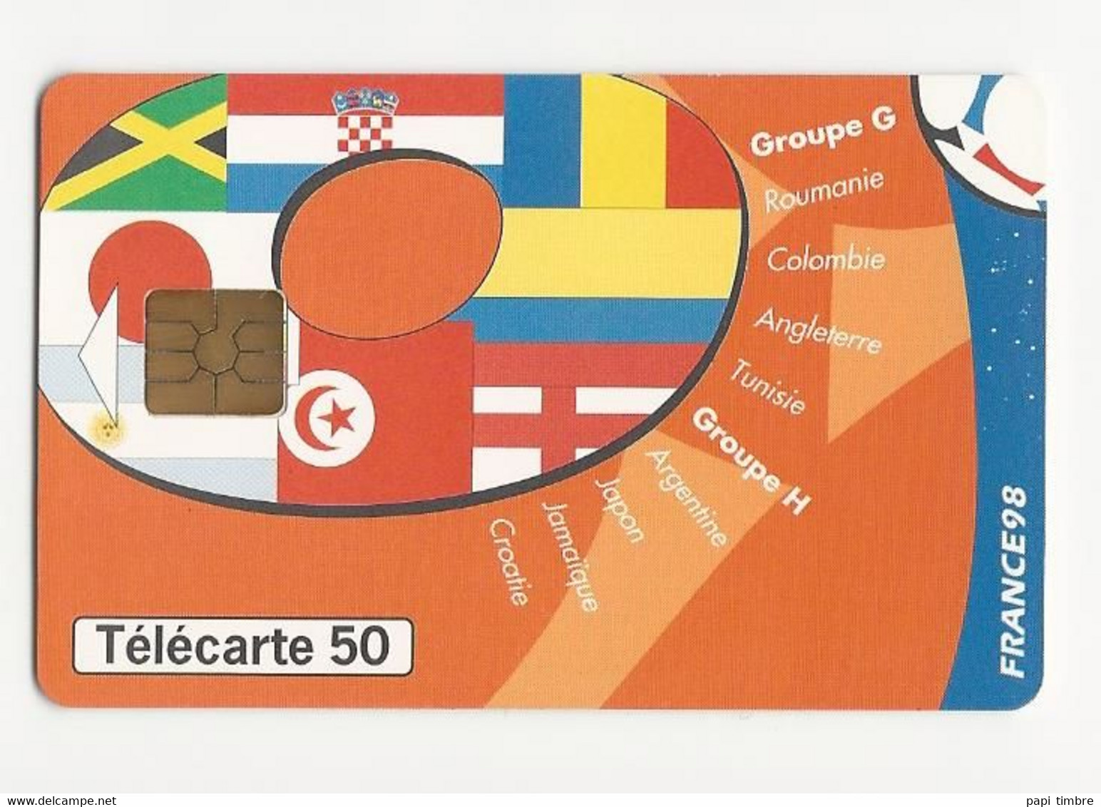 Lot de 4 Télécartes "France 98" - 50 unités