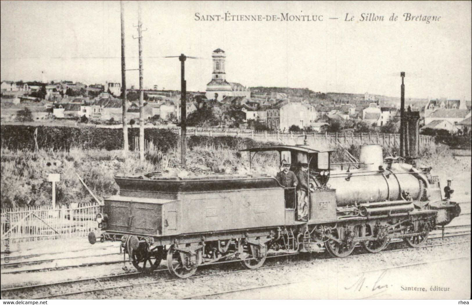 44 - SAINT-ETIENNE-DE-MONTLUC - 3 Reproductions - Locomotive - Grande Rue - Place De L'église - Saint Etienne De Montluc