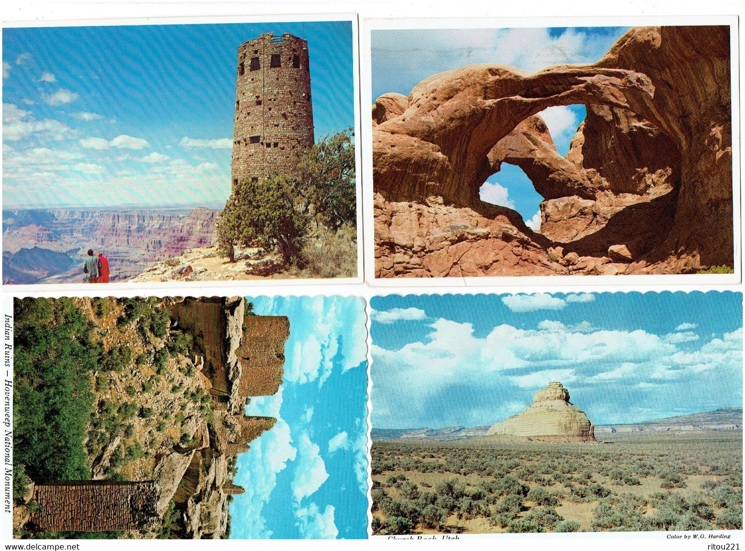 Lot 4 Cpm -  Utah > Monument Valley - Colorado INDIAN RUINS HOVENWEEP Watchtower Double Arch - Monument Valley