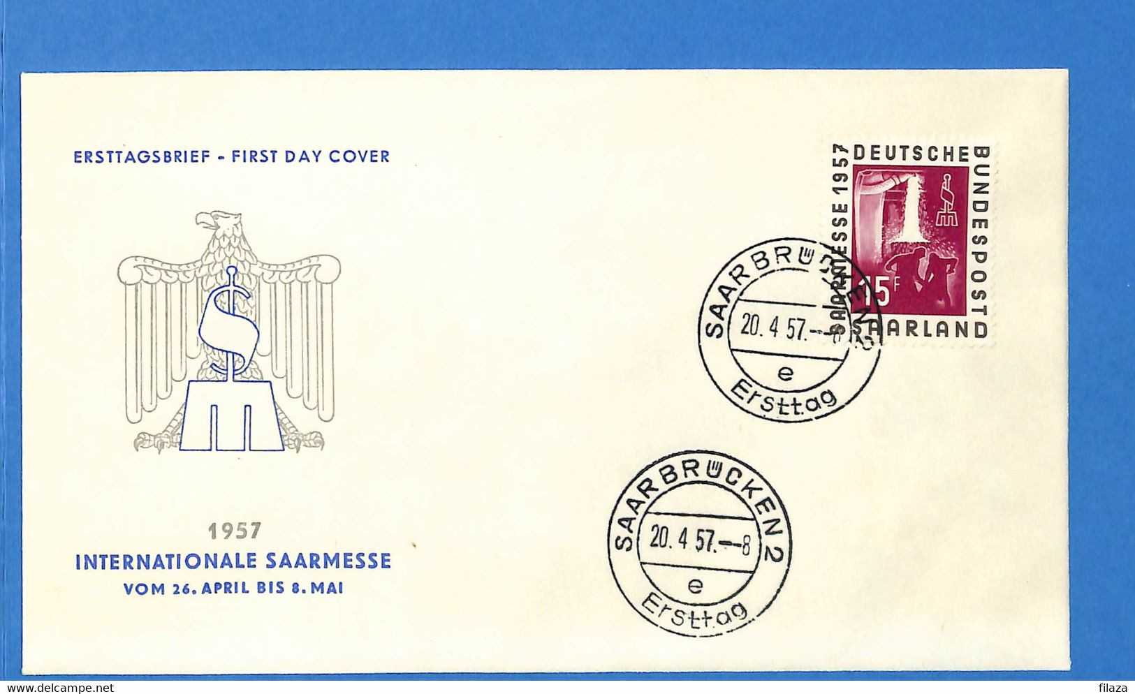 Saar 1957 Lettre FDC De Saarbrücken (G9281) - FDC