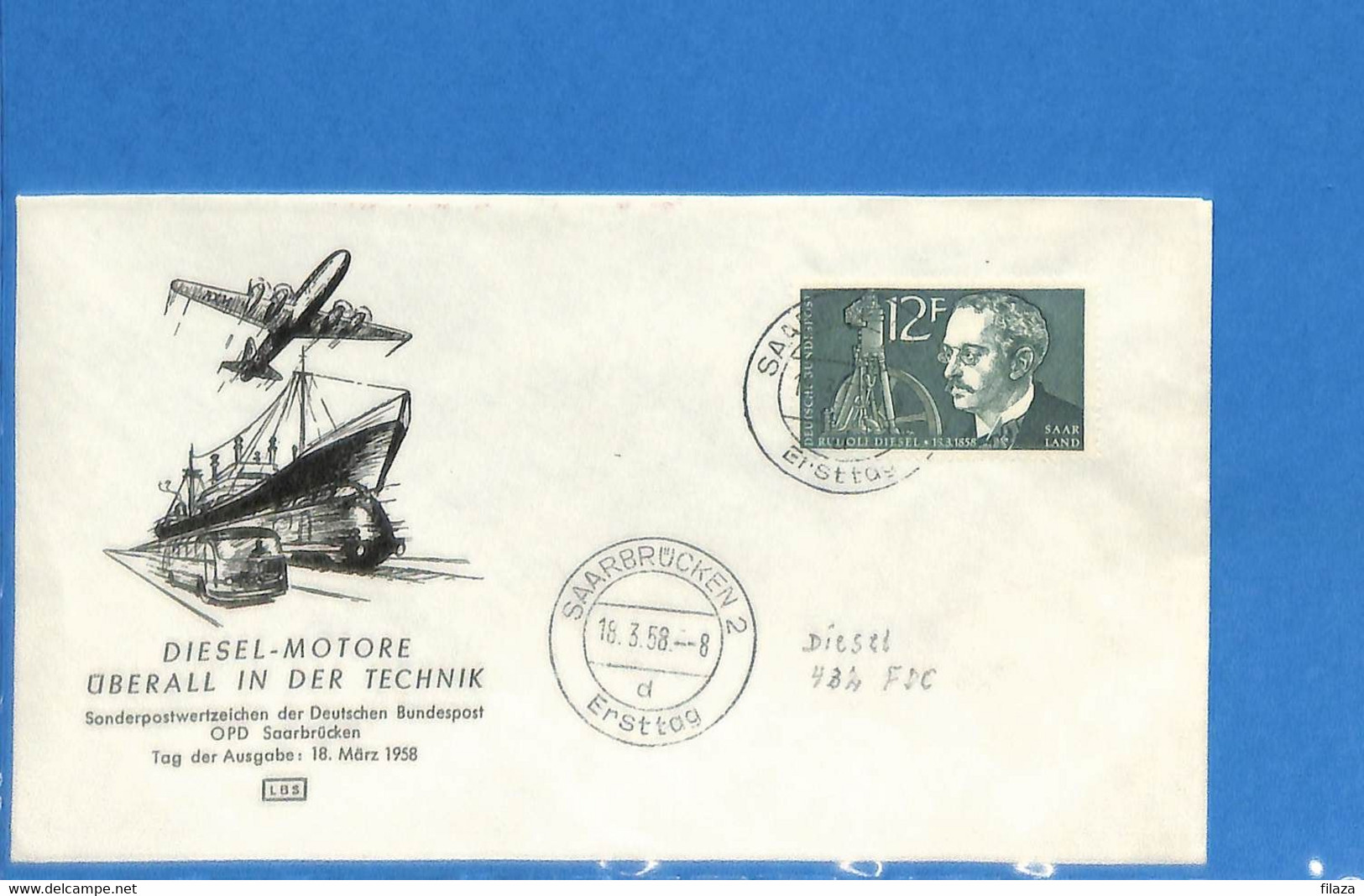 Saar 1958 Lettre FDC De Saarbrücken (G9286) - FDC