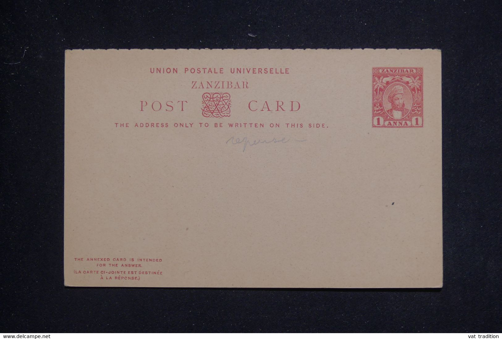 ZANZIBAR - Entier Postal + Réponse, Non Circulé - L 131833 - Zanzibar (...-1963)