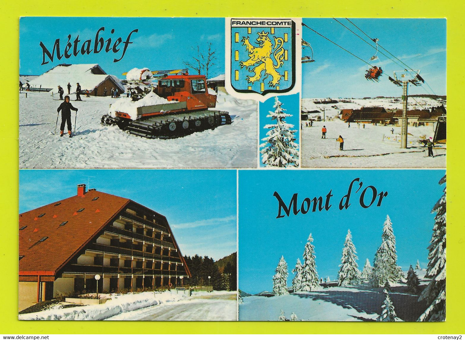 25 METABIEF Mont D'Or Vers Pontarlier Les Hôpitaux Neufs N°628 En 1984 Chenillard Dameur De Pistes Skieur Télésiège - Pontarlier