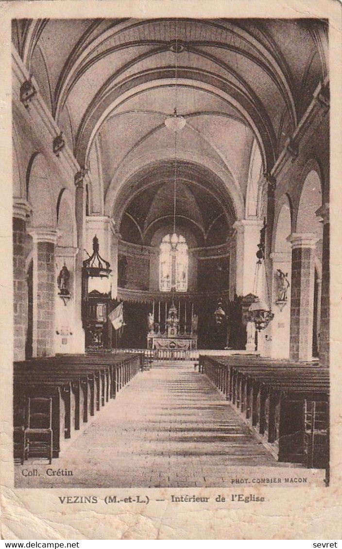 VEZINS. - Intérieur De L'Eglise. Carte RARE - Andere & Zonder Classificatie