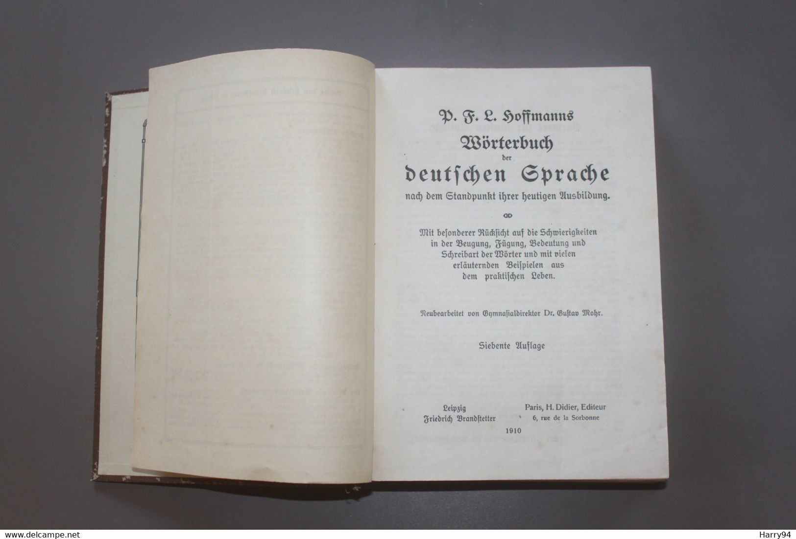 Dictionnaire Allemand Hoffmann  Leipzig 1910 - Dictionnaires