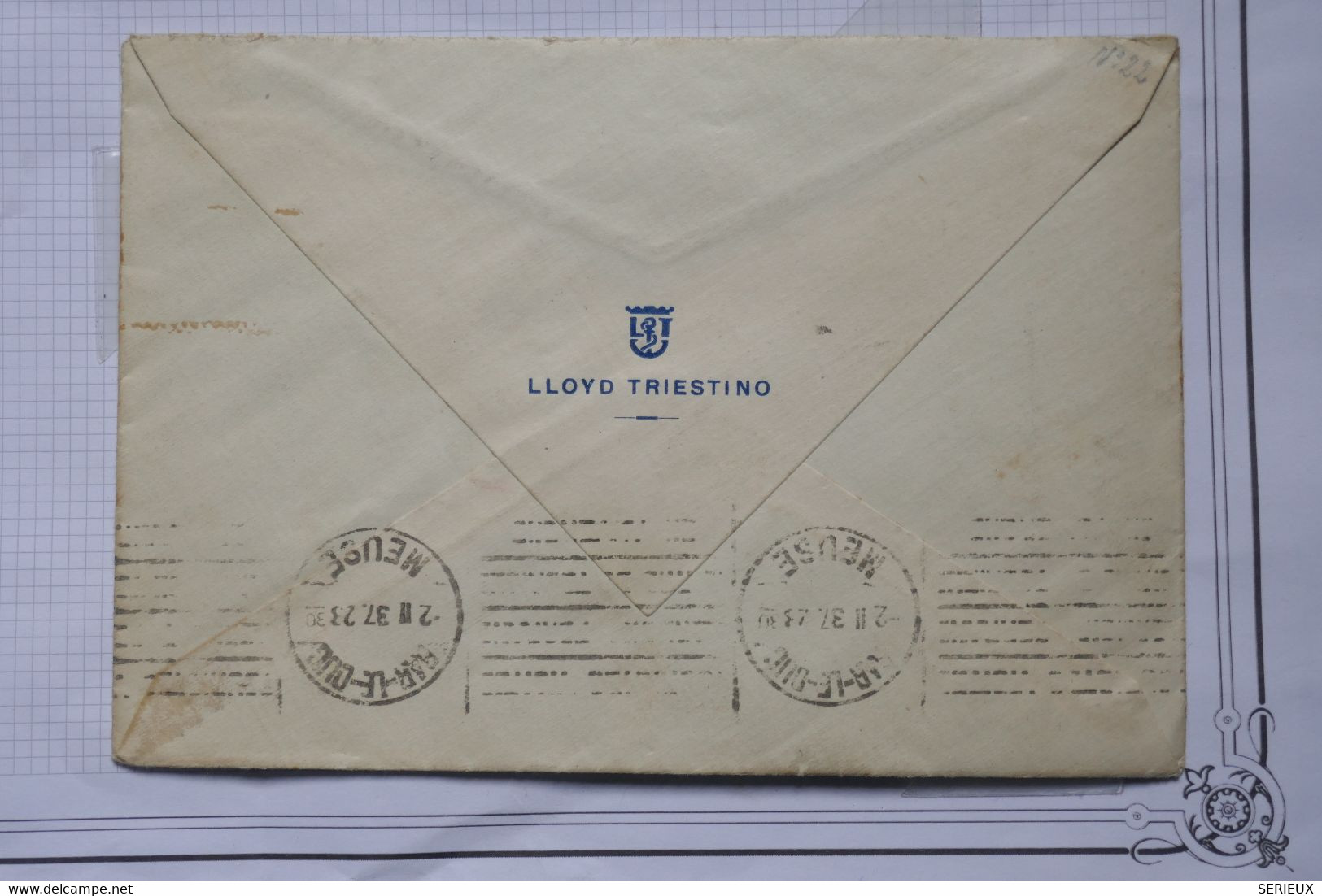 BE14  SYRIE  BELLE LETTRE RARE  1937 DAMAS A BAR LE DUC   FRANCE +LLYOD TRIESTINO+++AFFRANCH. INTERESSANT - Lettres & Documents