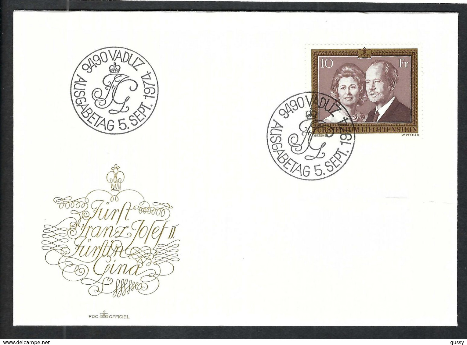 LIECHENSTEIN 1974: FDC "Couple Princier" De Vaduz, Pli - Lettres & Documents