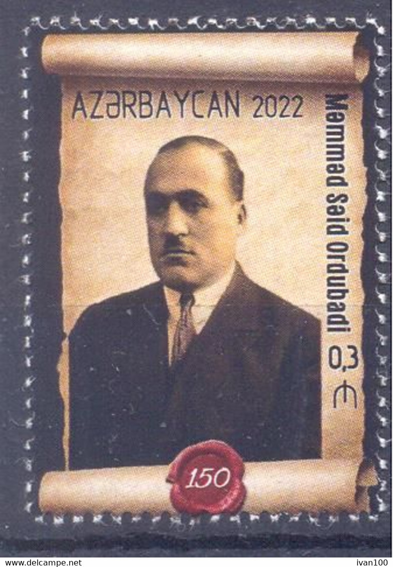2022. Azerbaijan, Mammad S. Ordubadi, Writer, 1v, Mint/** - Azerbaïdjan