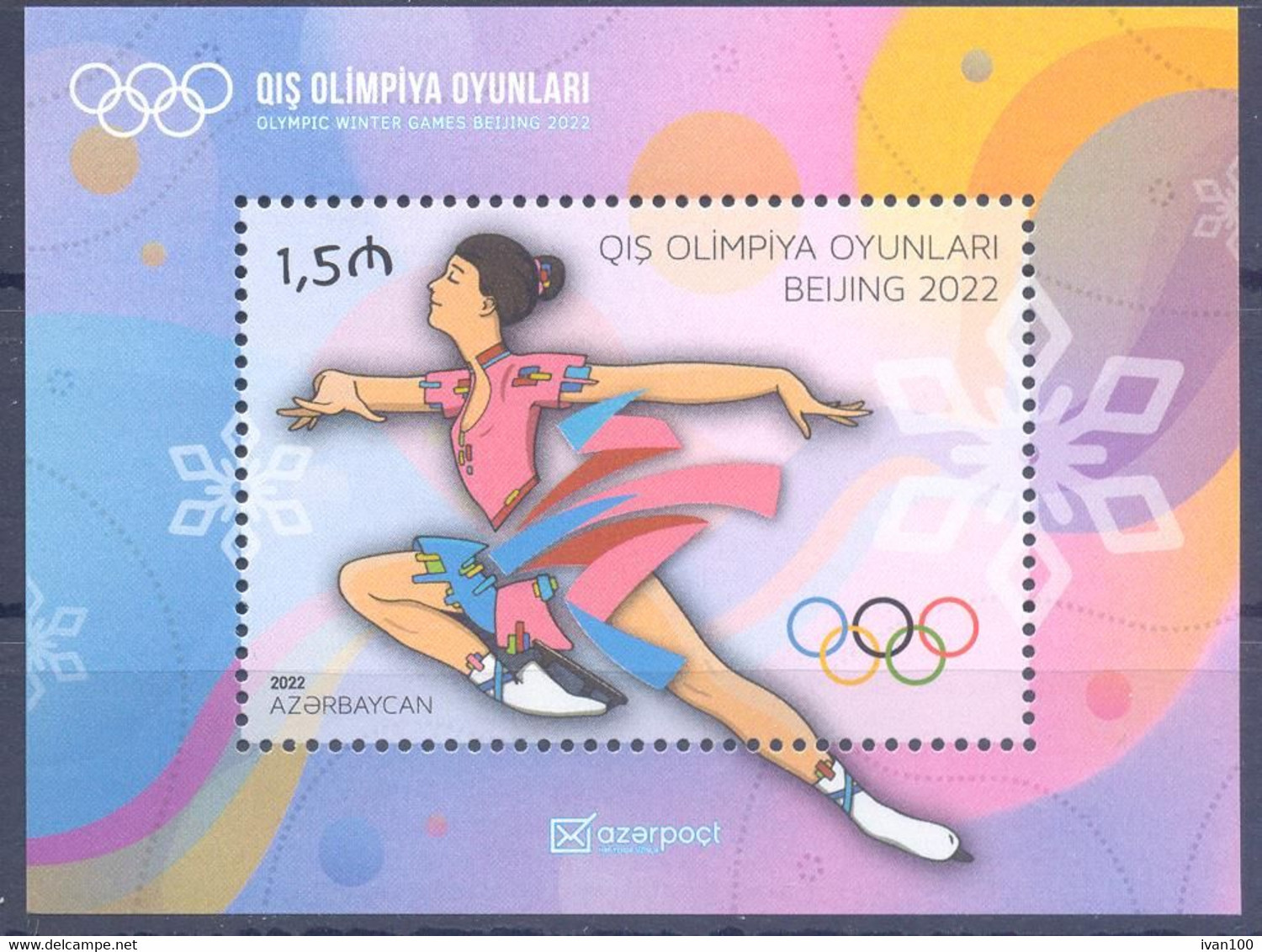 2022. Azerbaijan, Winter Olympic Games Beijing 2022,  S/s,   Mint/** - Azerbaïdjan