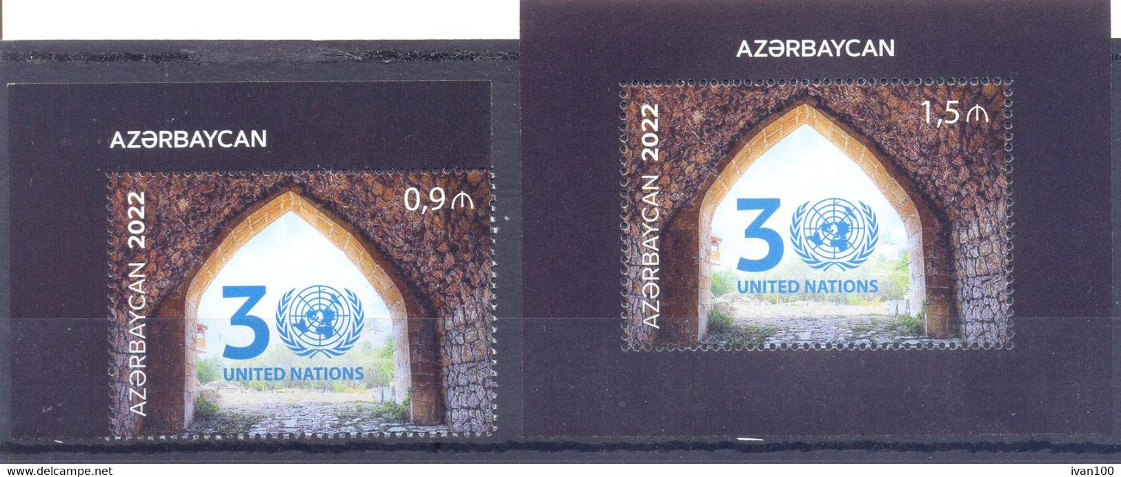 2022. Azerbaijan, UNO, 30y Of Membership Azerbaijan, 1v + S/s,   Mint/** - Azerbaïjan