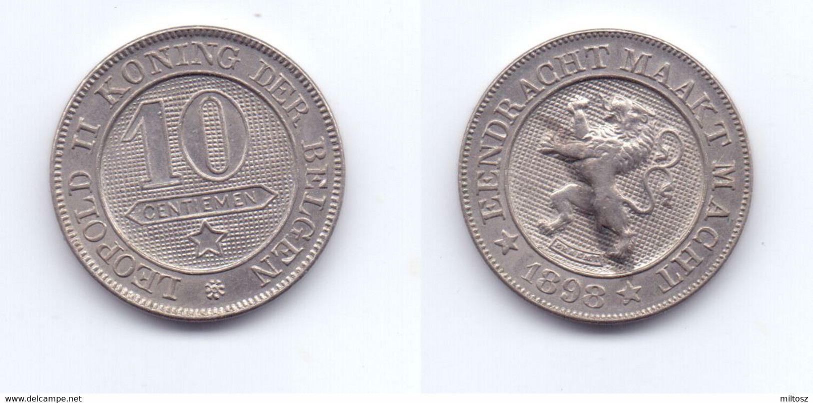 Belgium 10 Centimes 1898 (legend In Dutch) - 10 Centimes