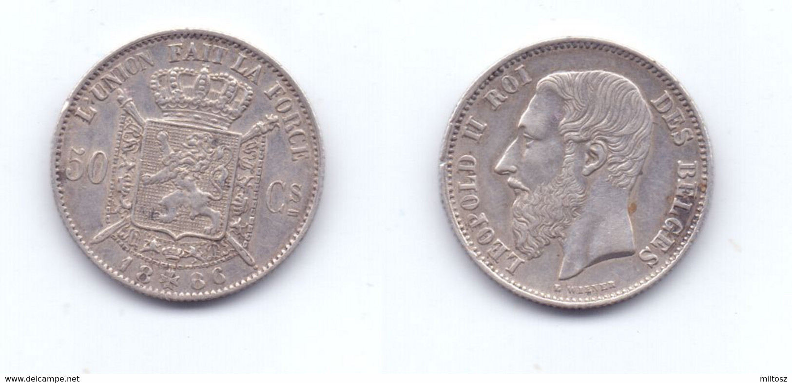 Belgium 50 Centimes 1886/66 (legend In French) - 50 Centimes