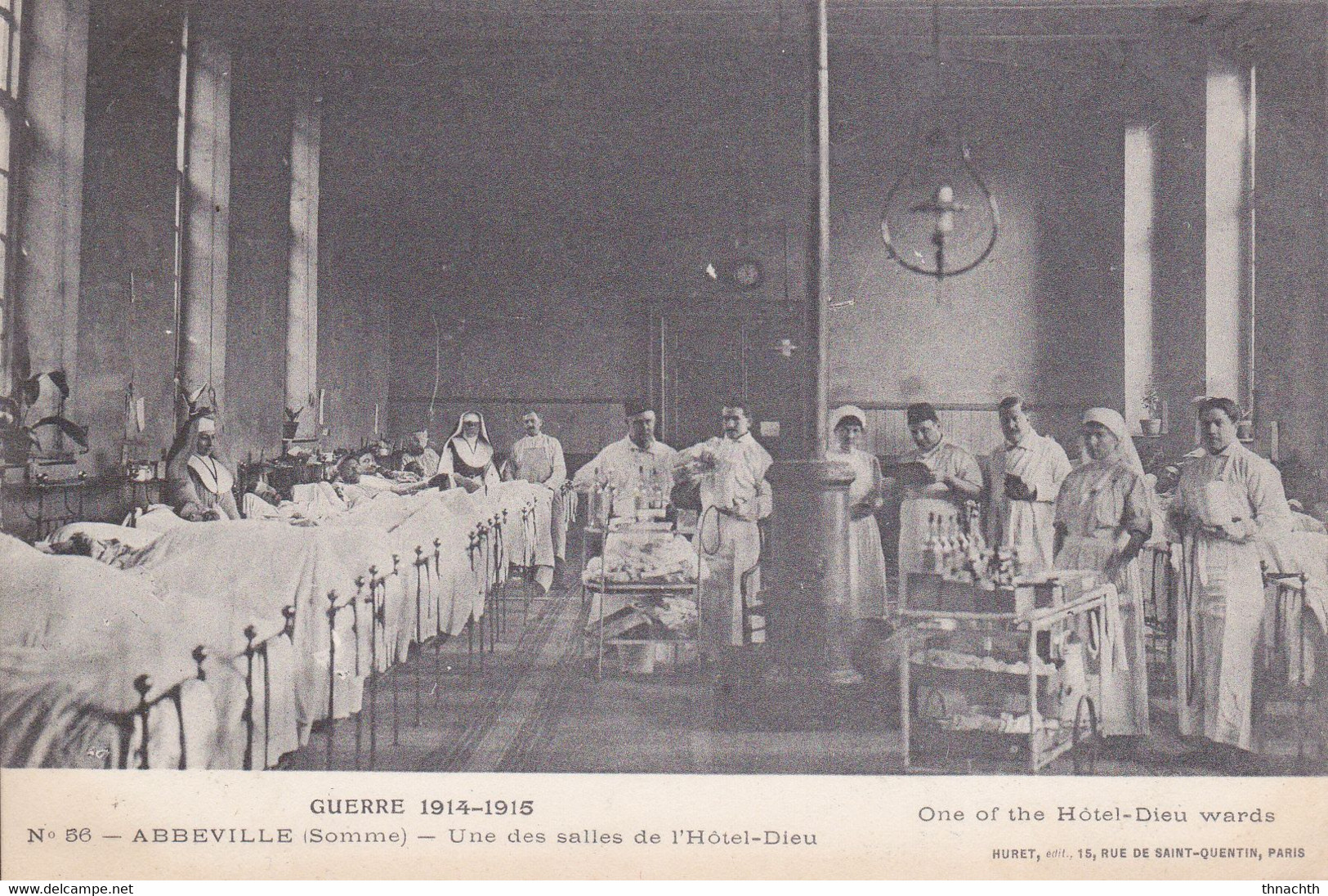 ABBEVILLE. GUERRE 14-18 UNE DES SALLES DE L'HOTEL-DIEU Correspondance Poilu - Abbeville