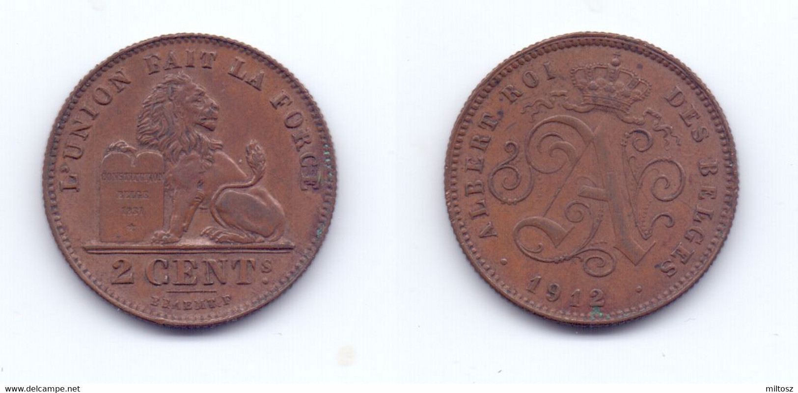 Belgium 2 Centimes 1912 (legend In French) - 2 Cents