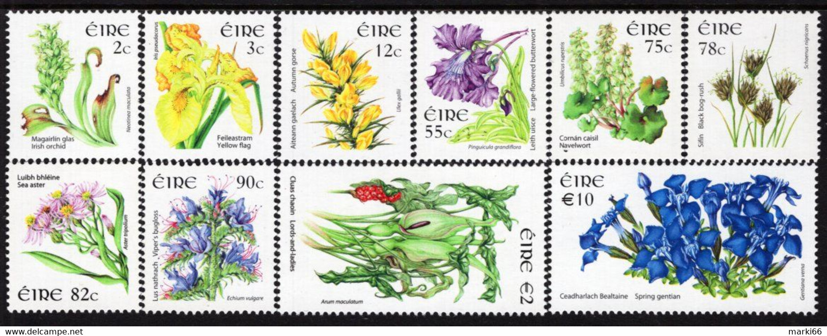 Ireland - 2022 - Flowers - Mint Definitive Stamp Set - Nuovi