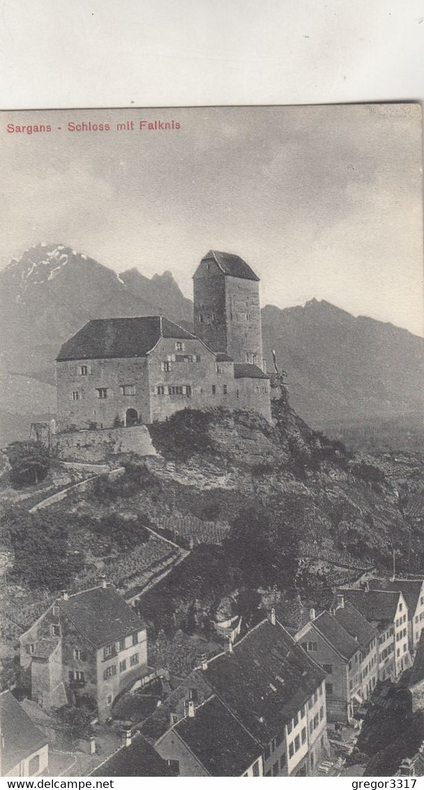 B7406) SARGANS - Schloss Mit FALKNIS - Haus DETAILS Usw. ALT 1909 - Sargans