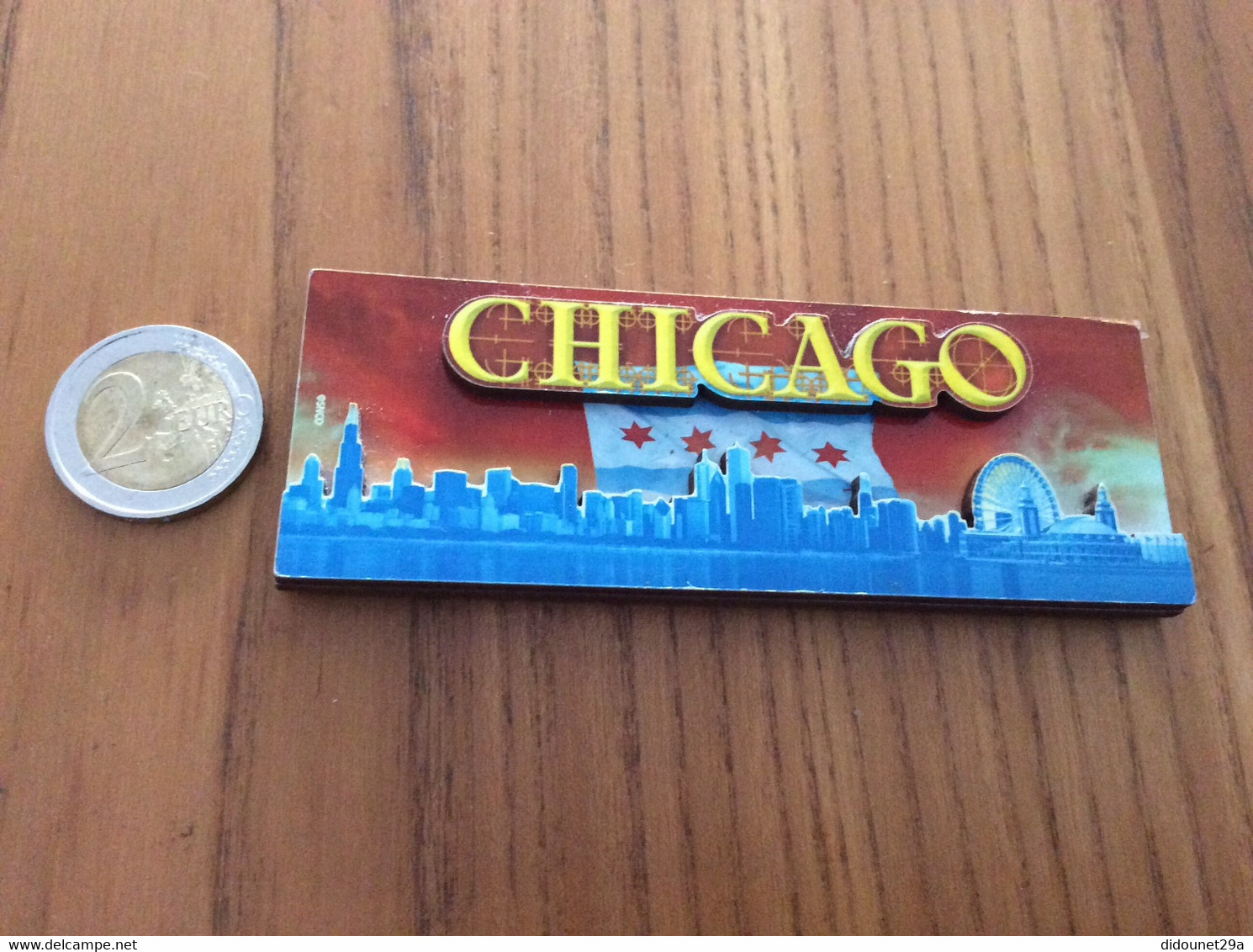 Magnet Etats-Unis «CHICAGO» (bois, 3D) - Magnets