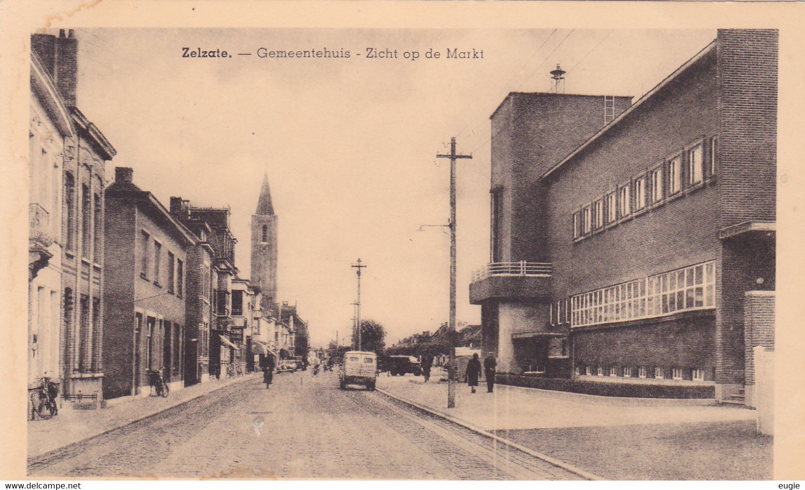 1466/ Zelzate, Gemeentehuis, Zicht Op De Markt - Zelzate