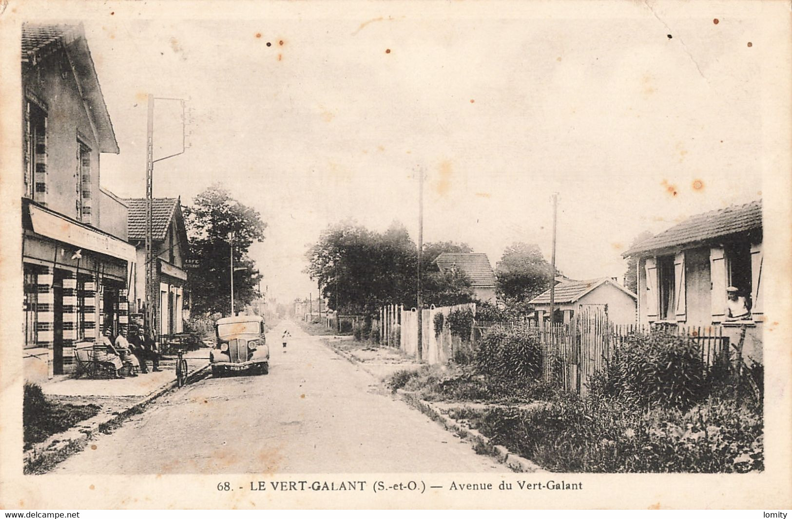 93 Vert Galant Tremblay En France CPA Avenue Du Vert Galant Cachet 1947 Vieille Voiture Auto Automobile - Tremblay En France