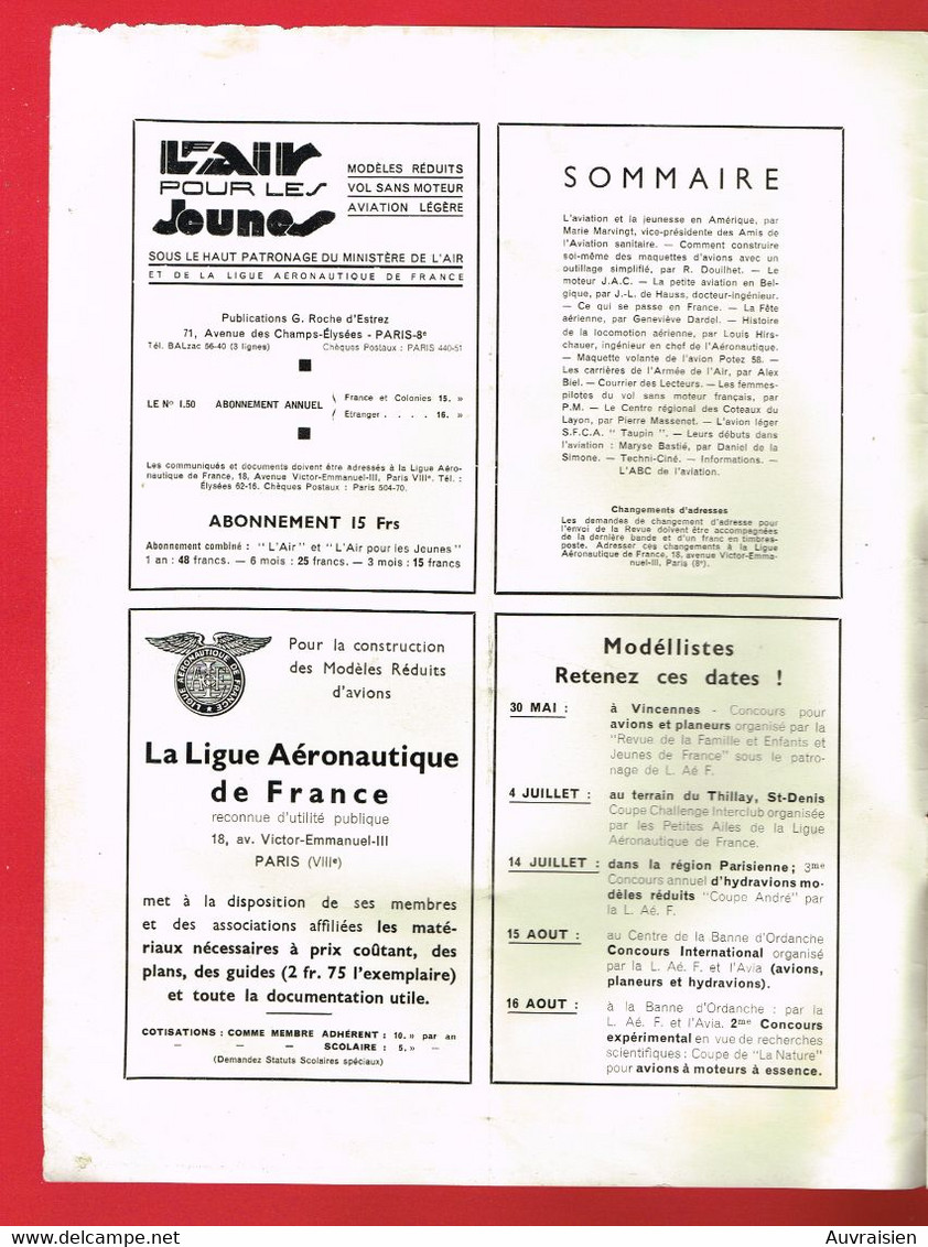 1 REVUE 1937 N° 12 AIR POUR LES JEUNES Aviation ... Avion... Maquette... Femme(s) Pilote(s) ... - Model Making