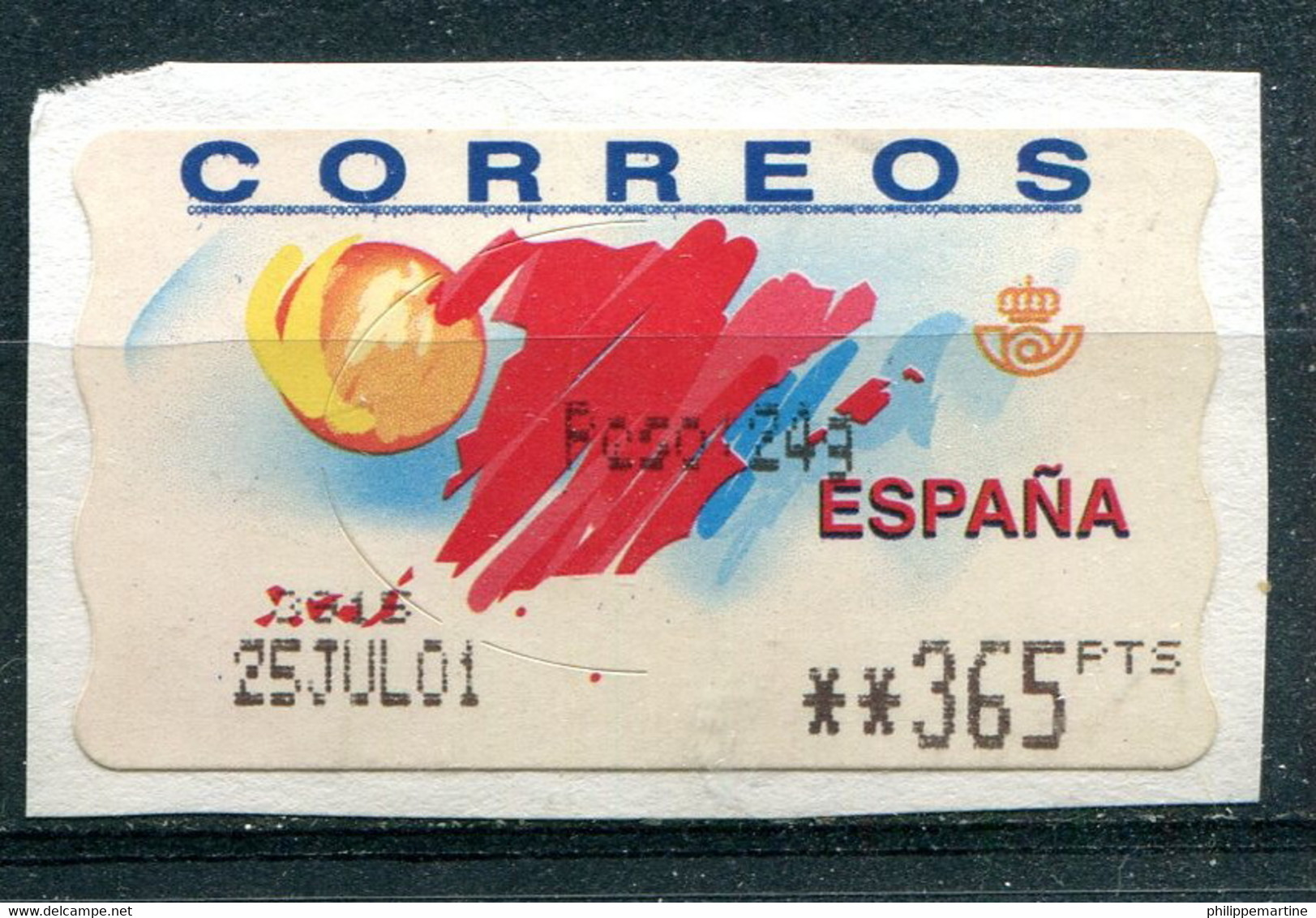Espagne 2001 - Timbre De Distributeur YT 49 (2/3) (o) Sur Fragment - Servizi