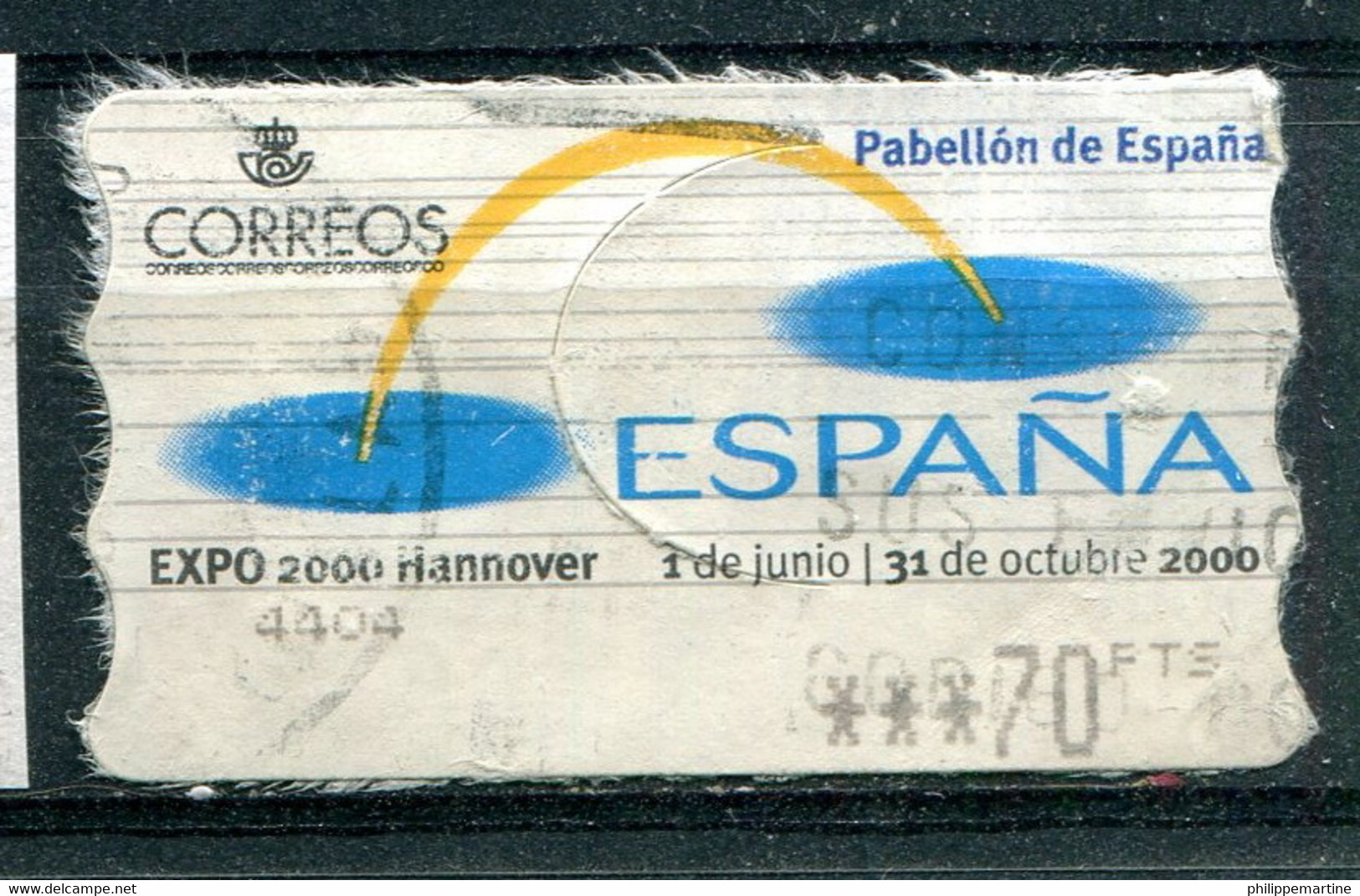 Espagne 2000 - Timbre De Distributeur YT 36 (1/3) (o) Sur Fragment - Dienst