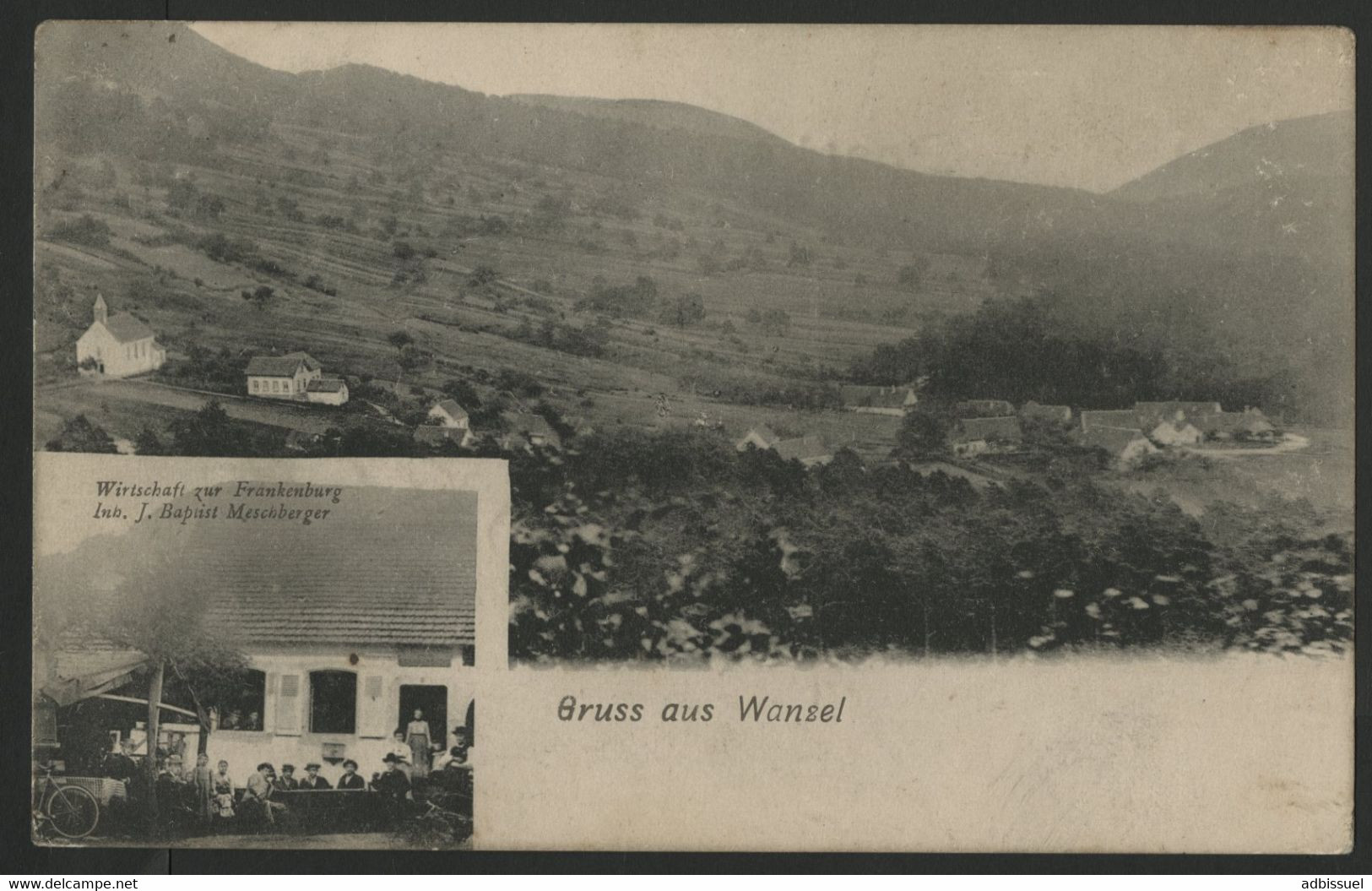 GRUSS AUS WANZEL La Vancelle Vue Générale + Une Petite Vue Animée Dans Un Cadre - Autres & Non Classés