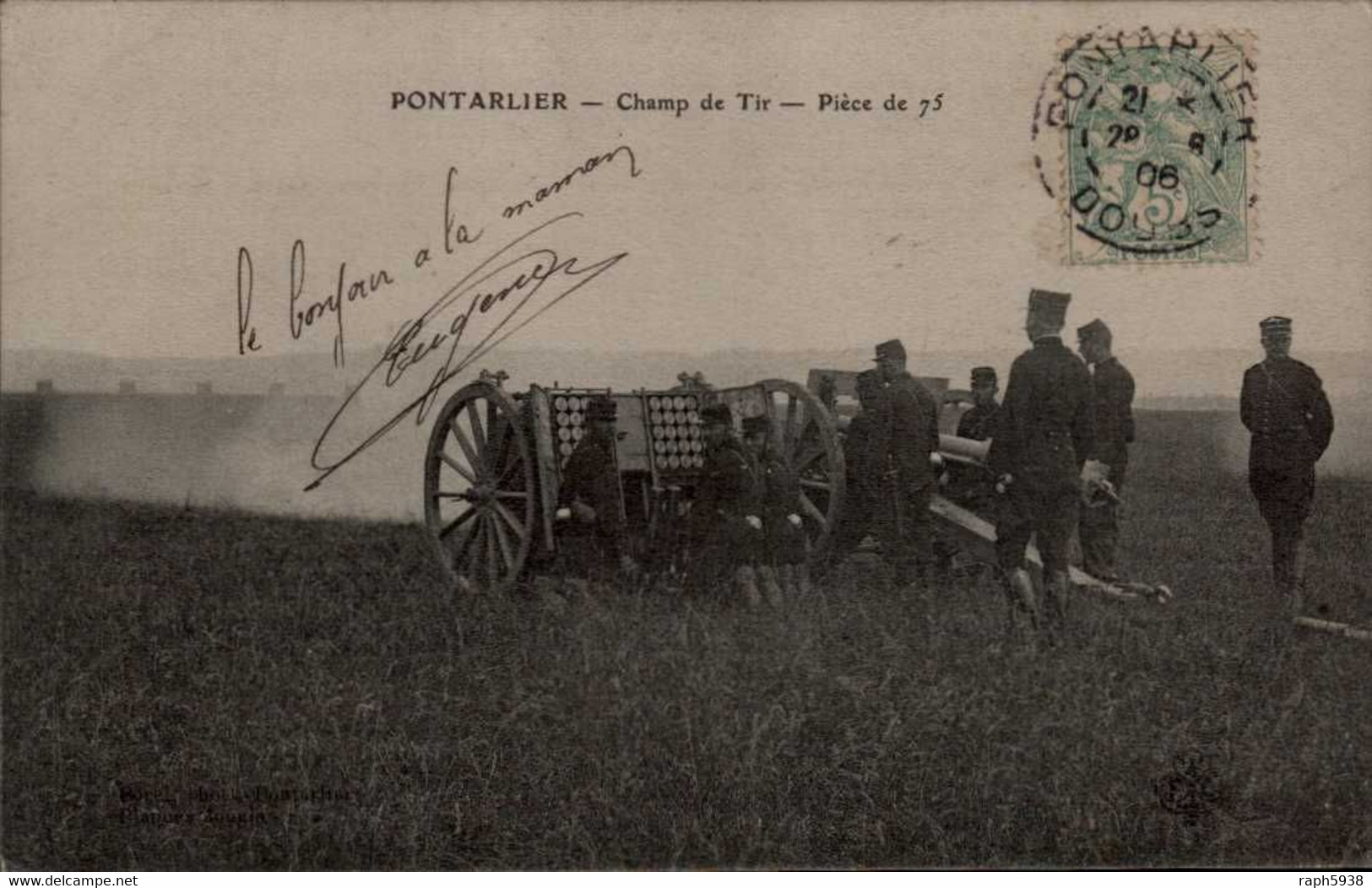 PONTARLIER  ( Doubs  )   CHAMP DE TIR   PIÈCE DE 75 - Pontarlier