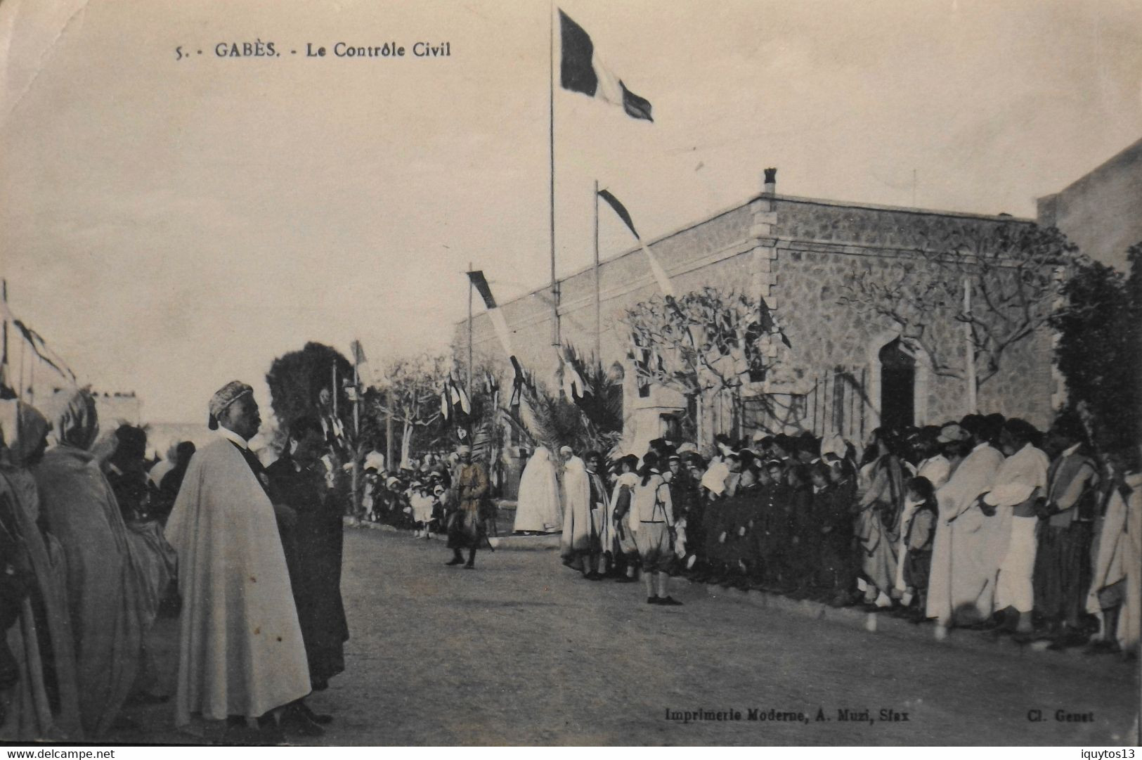 CPA. - TUNISIE - GABES - Le Contrôle Civil - Ecrite Et Datée 1916 - TBE - Túnez