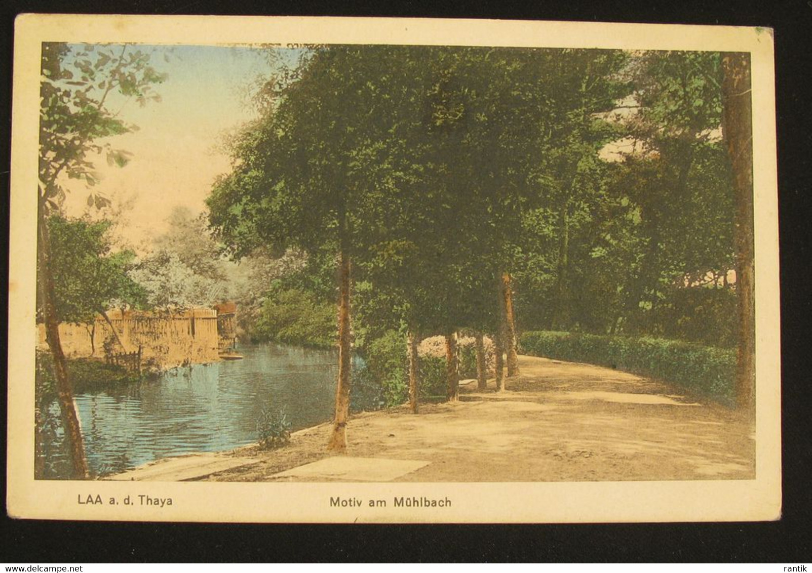 Laa An Der Thaya Promenade Am Mühlbach 1916 With Military Stamp - Laa An Der Thaya