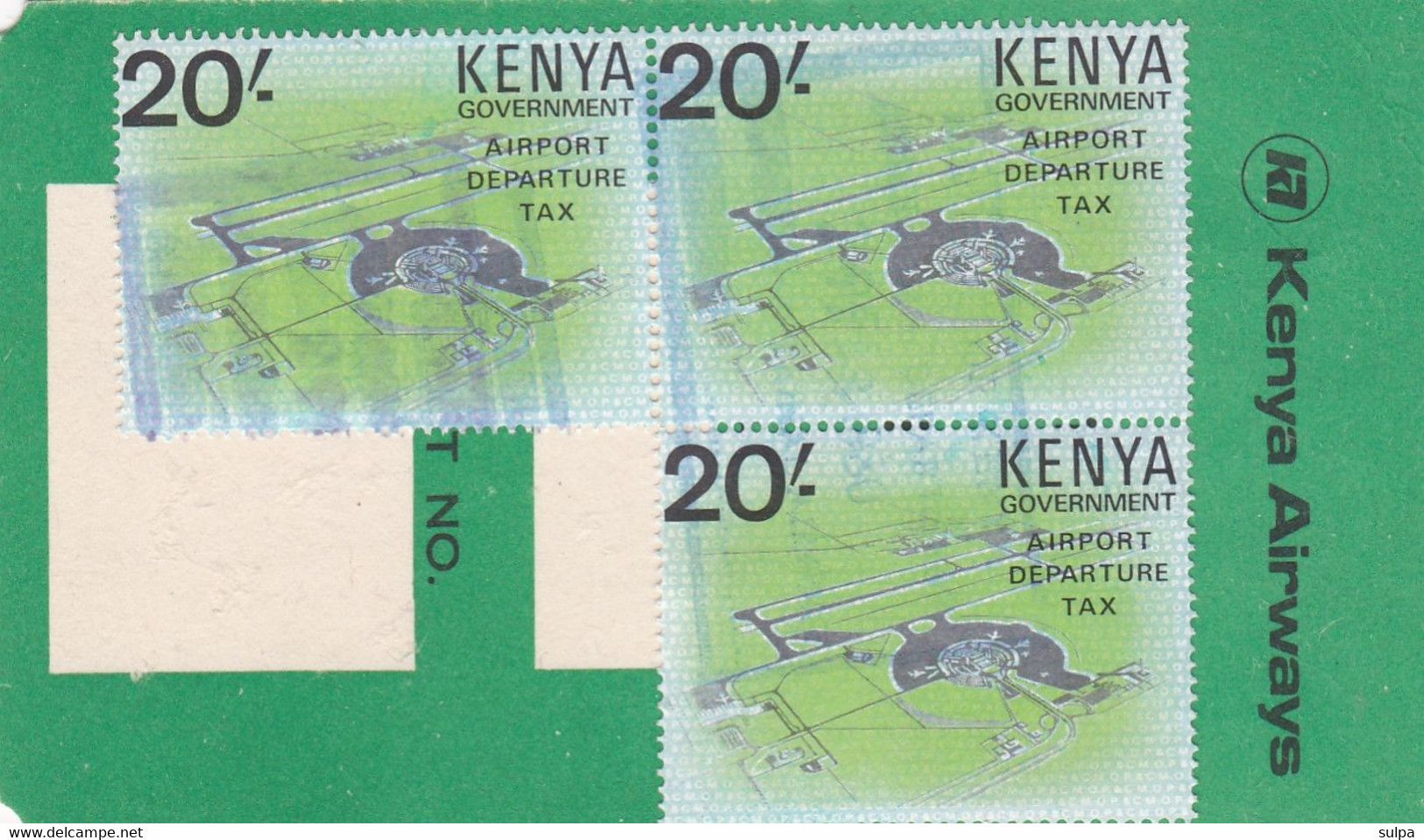 Etiquette Kenya Airways, Réclame Bière / Bier / Beer. Kenya Breweries, Tusker. Timbres Fiscaux :Airport Departure Tax - Alcools