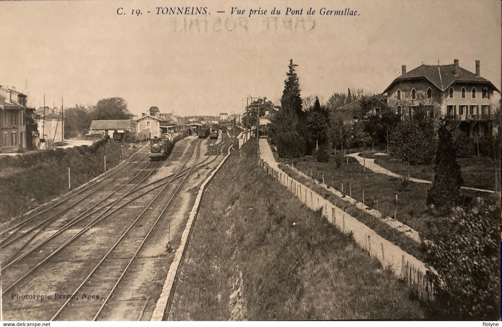 Tonneins - La Gare - Vue Prise Du Pont De Germillac - Train - La Ligne Du Chemin De Fer - Tonneins