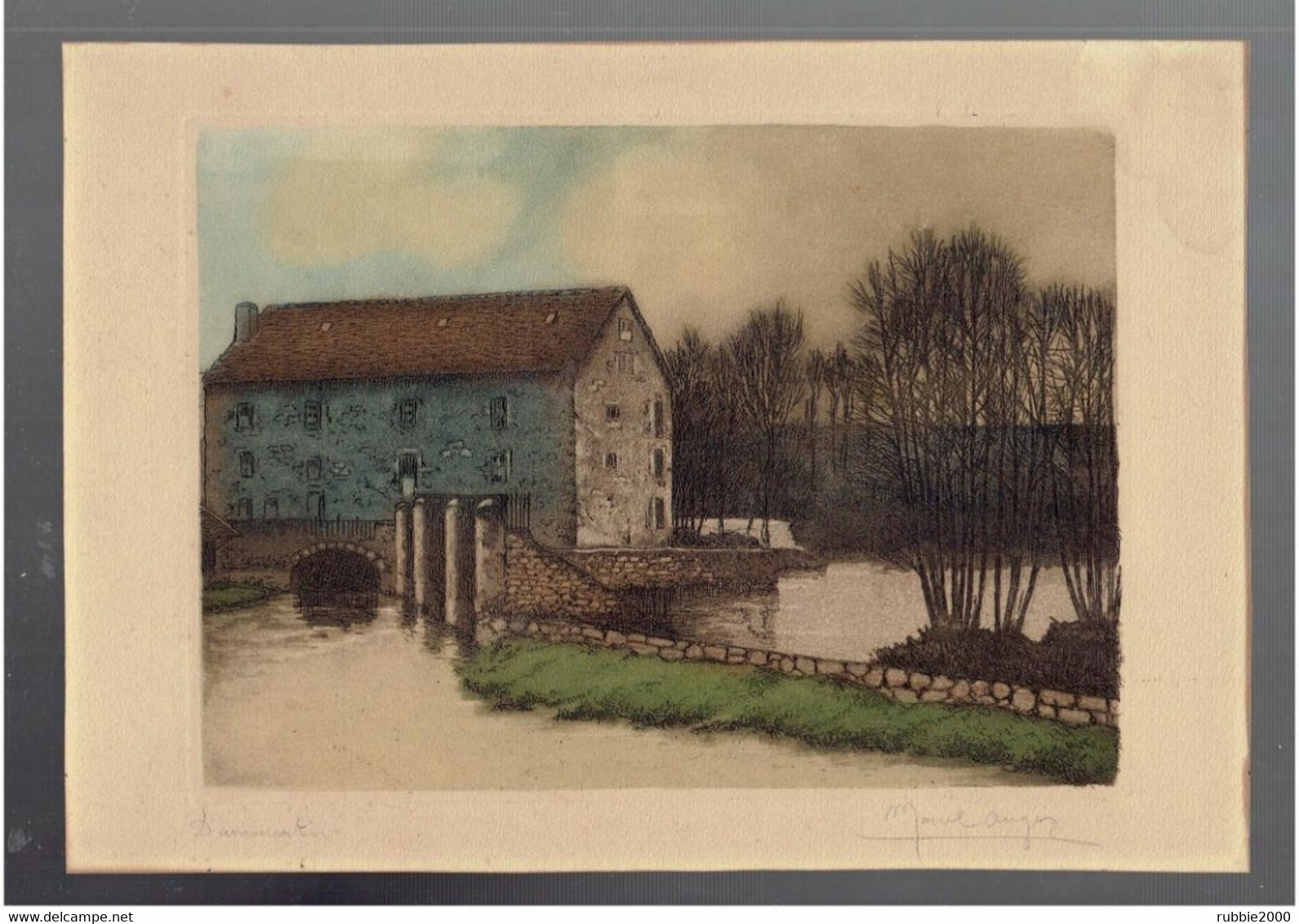 Moulin De Coude Moulin à Eau à Dammartin-sur-Tigeaux 77 EAU FORTE ANCIENNE SIGNEE MARCEL AUGIS - Eaux-fortes