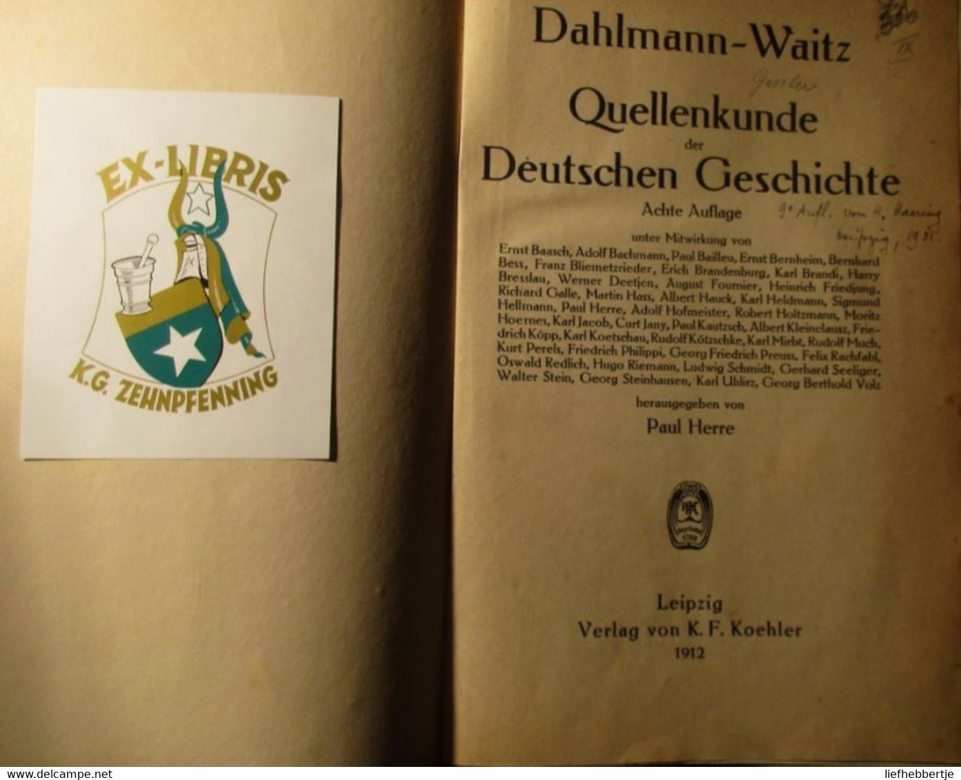 Quellenkunde Der Deutschen Geschichte - Von Dahlmann-Waitz - 1912  (bronnen Duitse Geschiedenis) - Enciclopedias