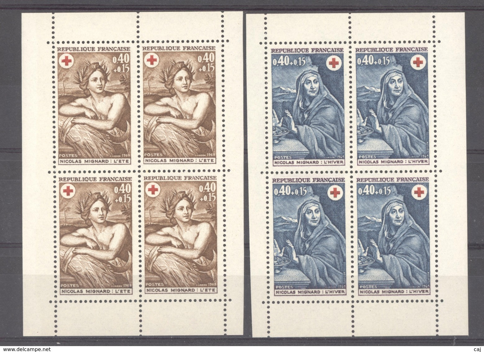 France  :  Yv  1619-20  **    Blocs De 4  Du Carnet - Unused Stamps