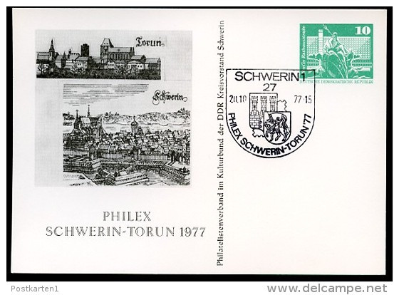 DDR PP16 C2/025 Privat-Postkarte STADTANSICHTEN TORUN SCHWERIN Sost.1977  NGK 4,00 € - Privé Postkaarten - Gebruikt