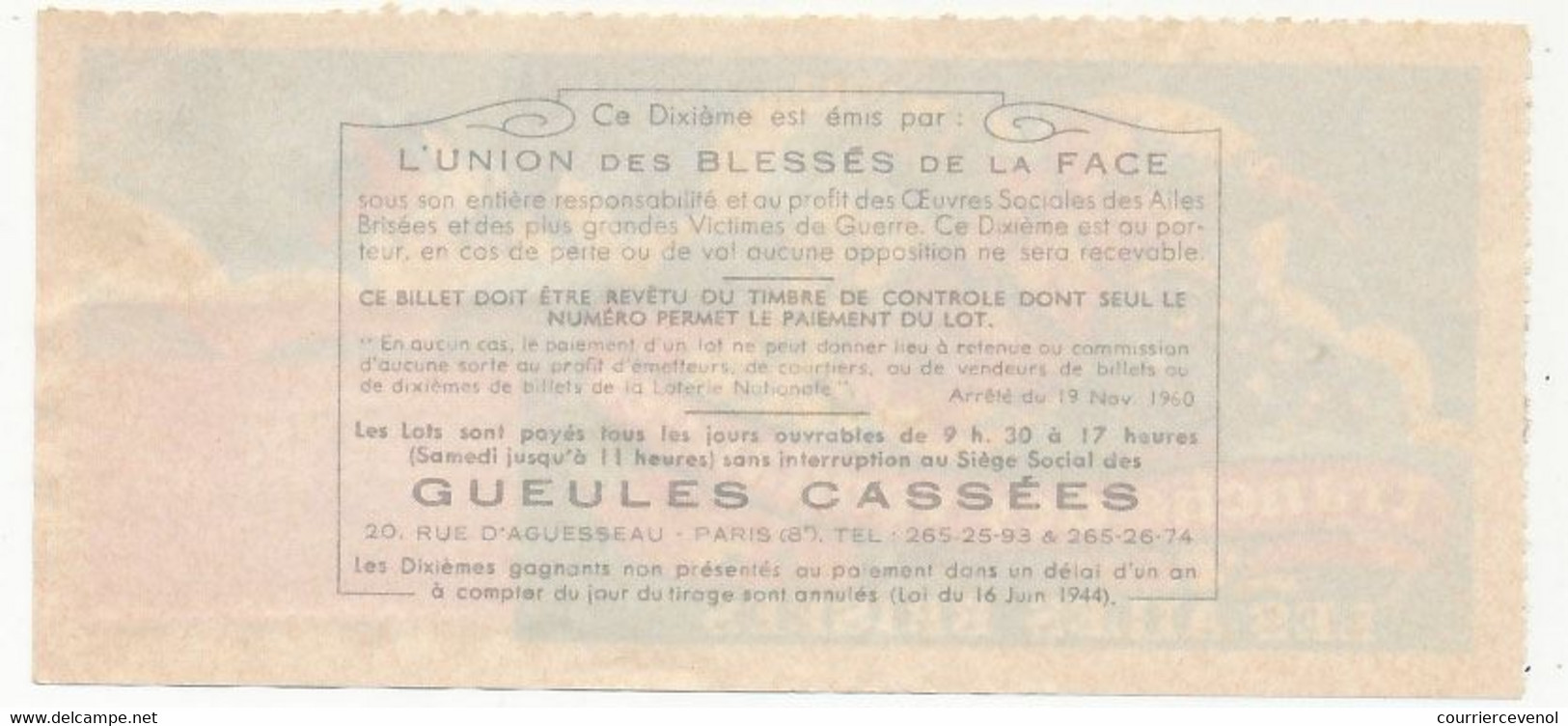 FRANCE - Loterie Nationale - 1/10ème - Les Ailes Brisées - Tranche Des Vendanges - 1974 - Lottery Tickets