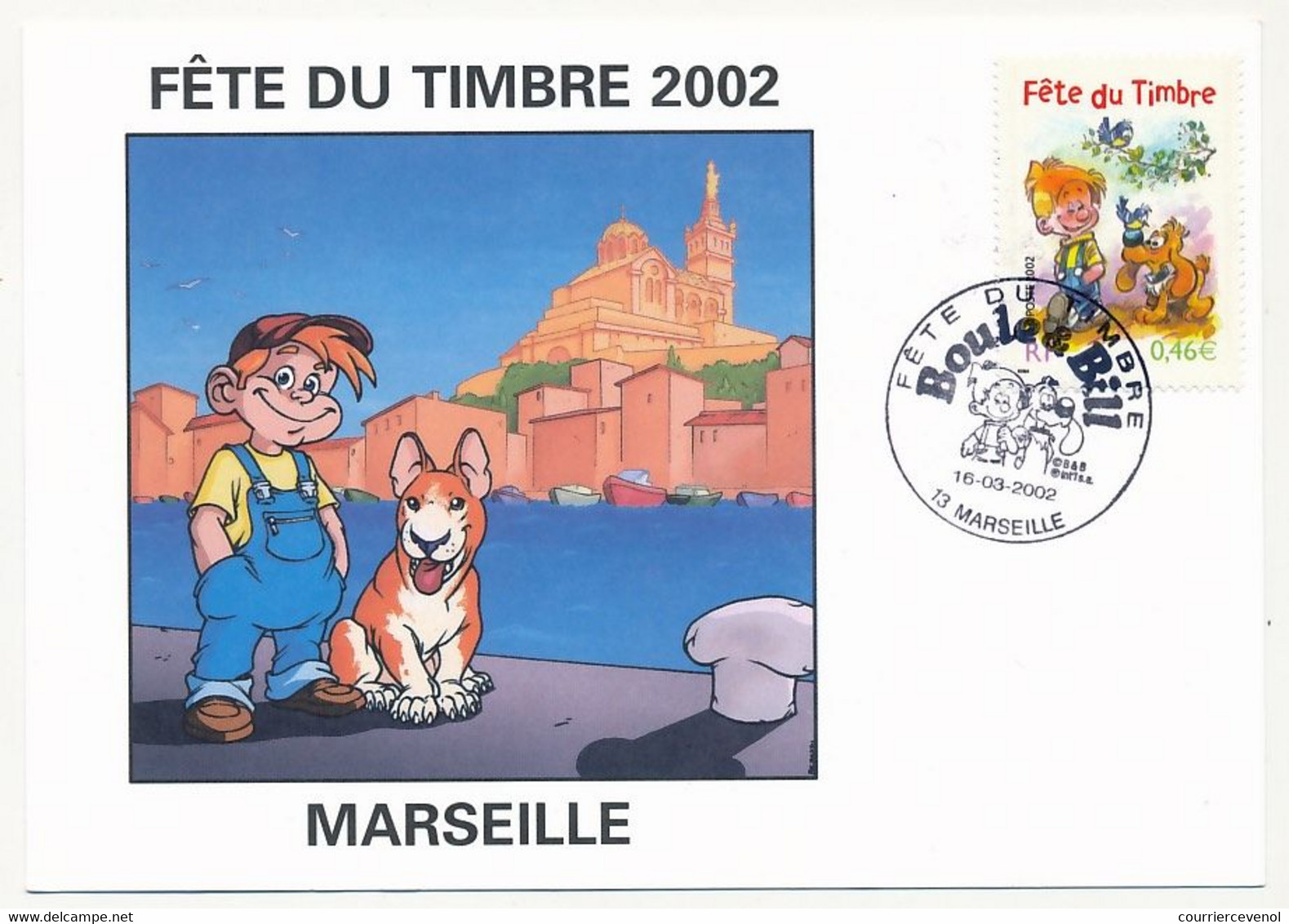 FRANCE - Fête Du Timbre 2002 Boule Et Bill - Carte Locale - MARSEILLE - 16.03.2002 - Lettres & Documents