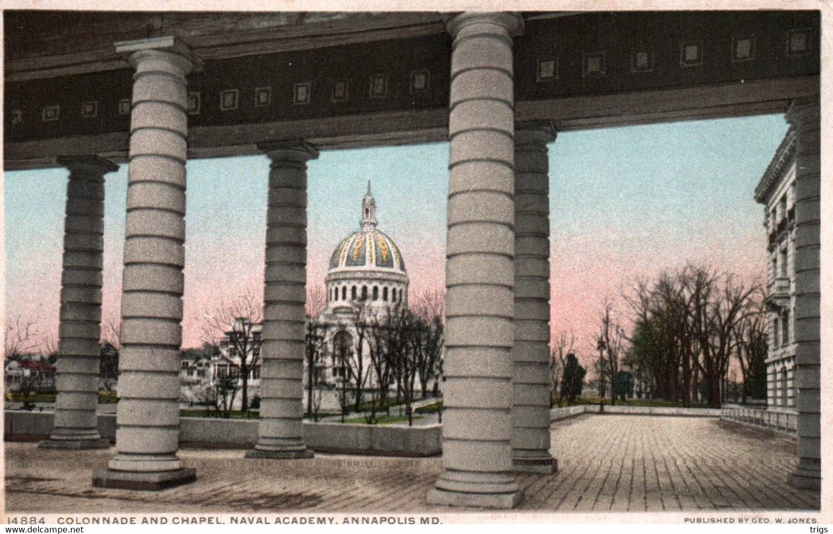 Annapolis - Naval Academy, Colonnade And Chapel - Annapolis – Naval Academy