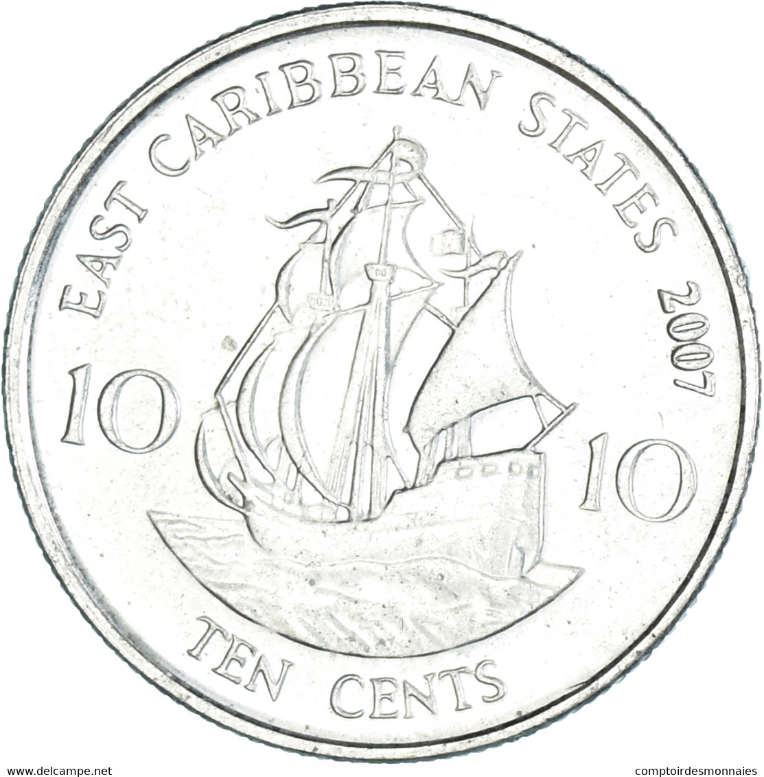 Monnaie, Etats Des Caraibes Orientales, 10 Cents, 2007 - East Caribbean States