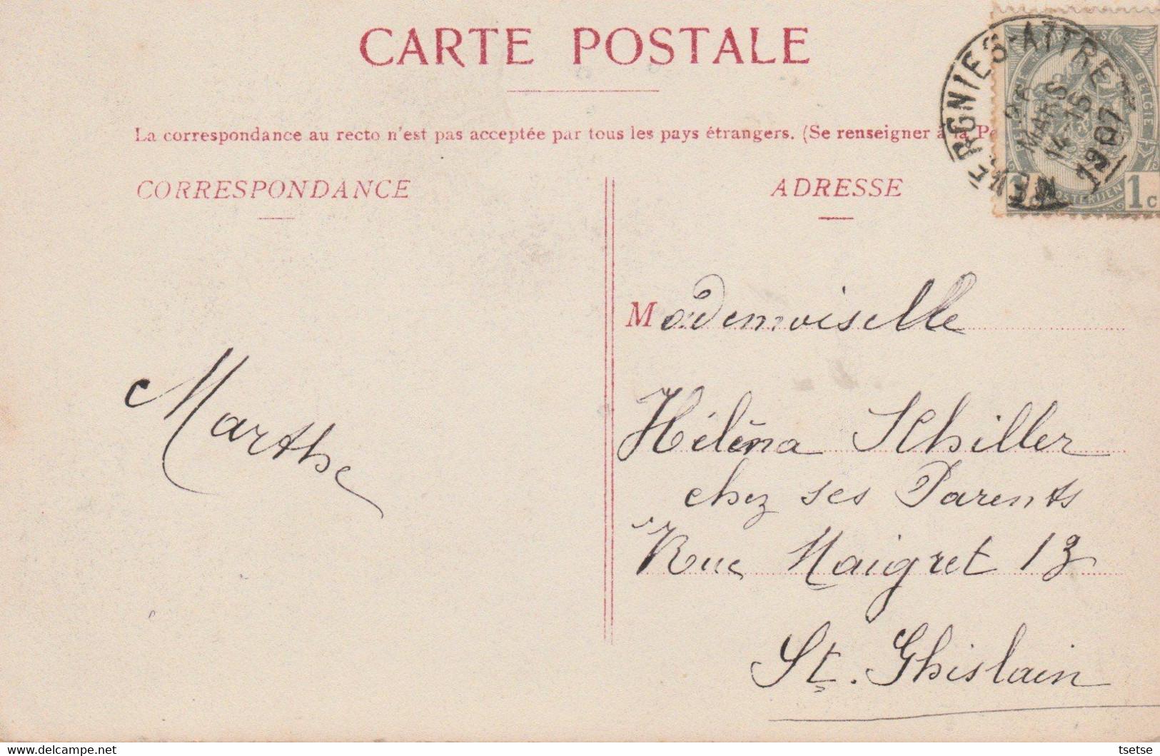 Tongre-Notre-Dame - Eglise , Vue Du Canal - 1907 ( Voir Verso ) - Chièvres