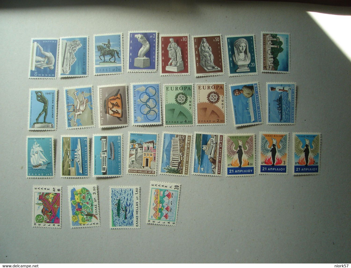 GREECE MNH FULL YEARS 1967  2 SCULPTORS   SPORT SHIPS  EUROPA - Años Completos