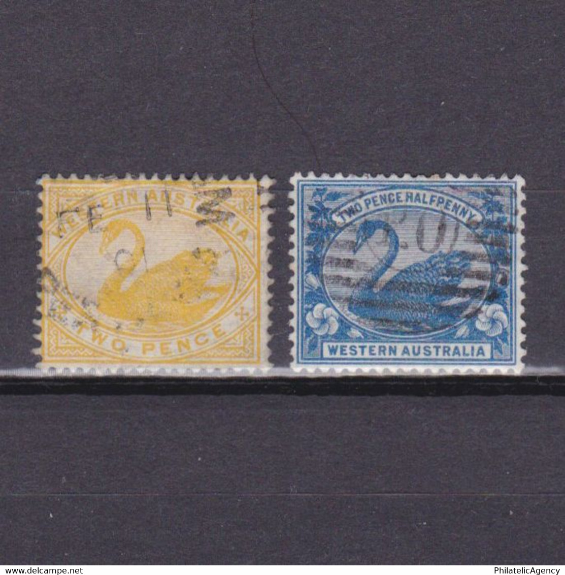 WESTERN AUSTRALIA 1898, SG# 113-114, Part Set, Wmk W Crown A, Swan, Used - Oblitérés