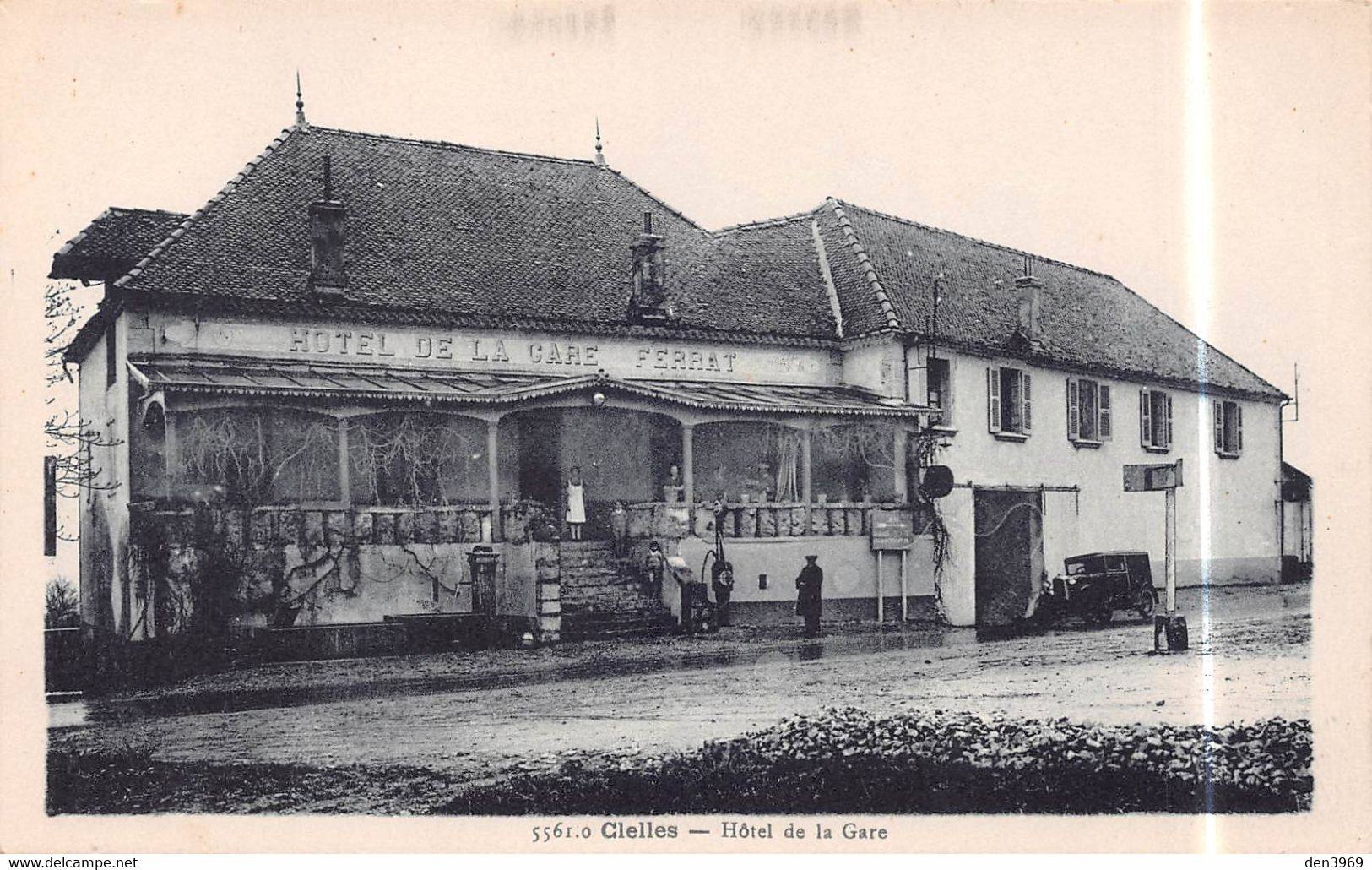 CLELLES (Isère) - Hôtel De La Gare, L. Ferrat Propriétaire - Pompe à Essence - Carte-note - Clelles