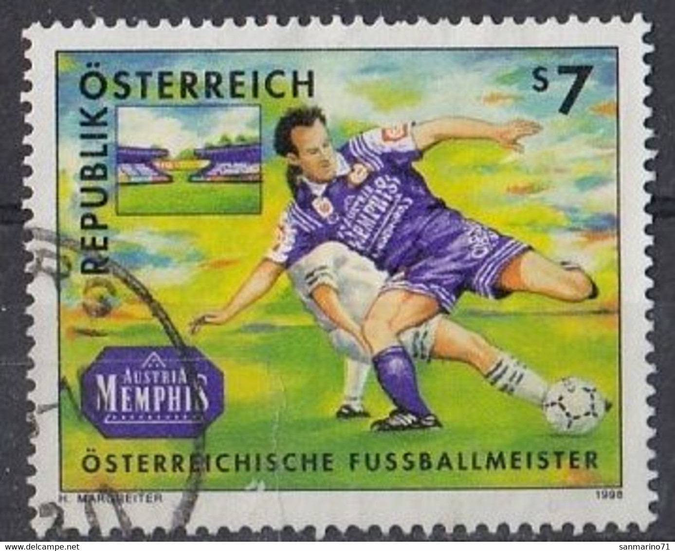 AUSTRIA 2250,used,football - Used Stamps