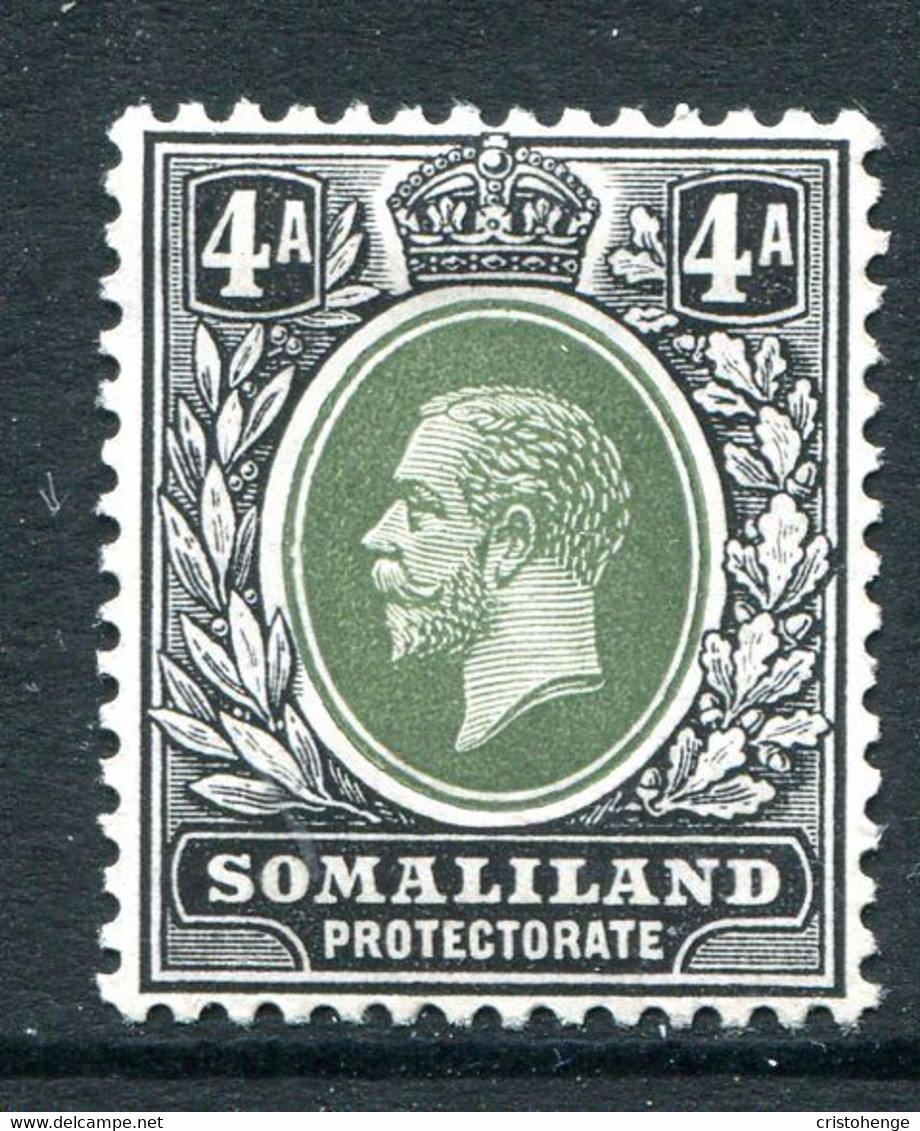 Somaliland 1921 KGV - Wmk. Mult. Script CA - 4a Green & Black HM (SG 78) - Somaliland (Protectorate ...-1959)